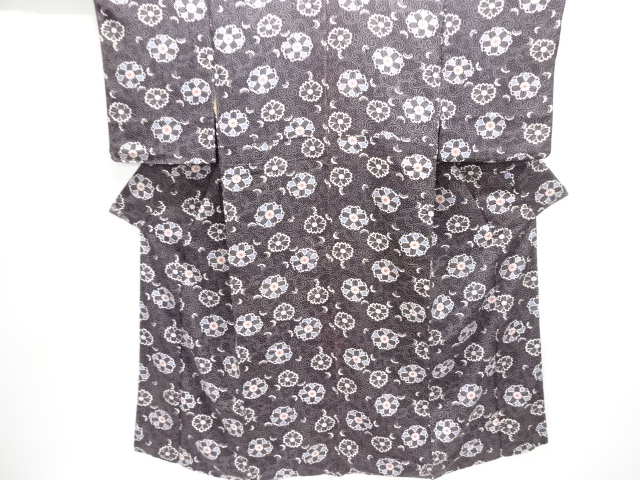 JAPANESE KIMONO / ANTIQUE KIMONO / SILK / KINSHA / FLOWER ARABESQUE